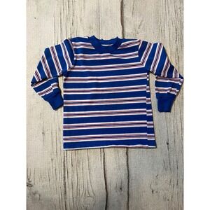 Kids Blue Red White Striped Long Sleeve Top Shirt Size 7